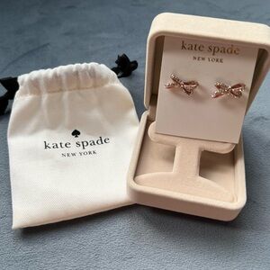 Kate Spade rose gold bow earrings